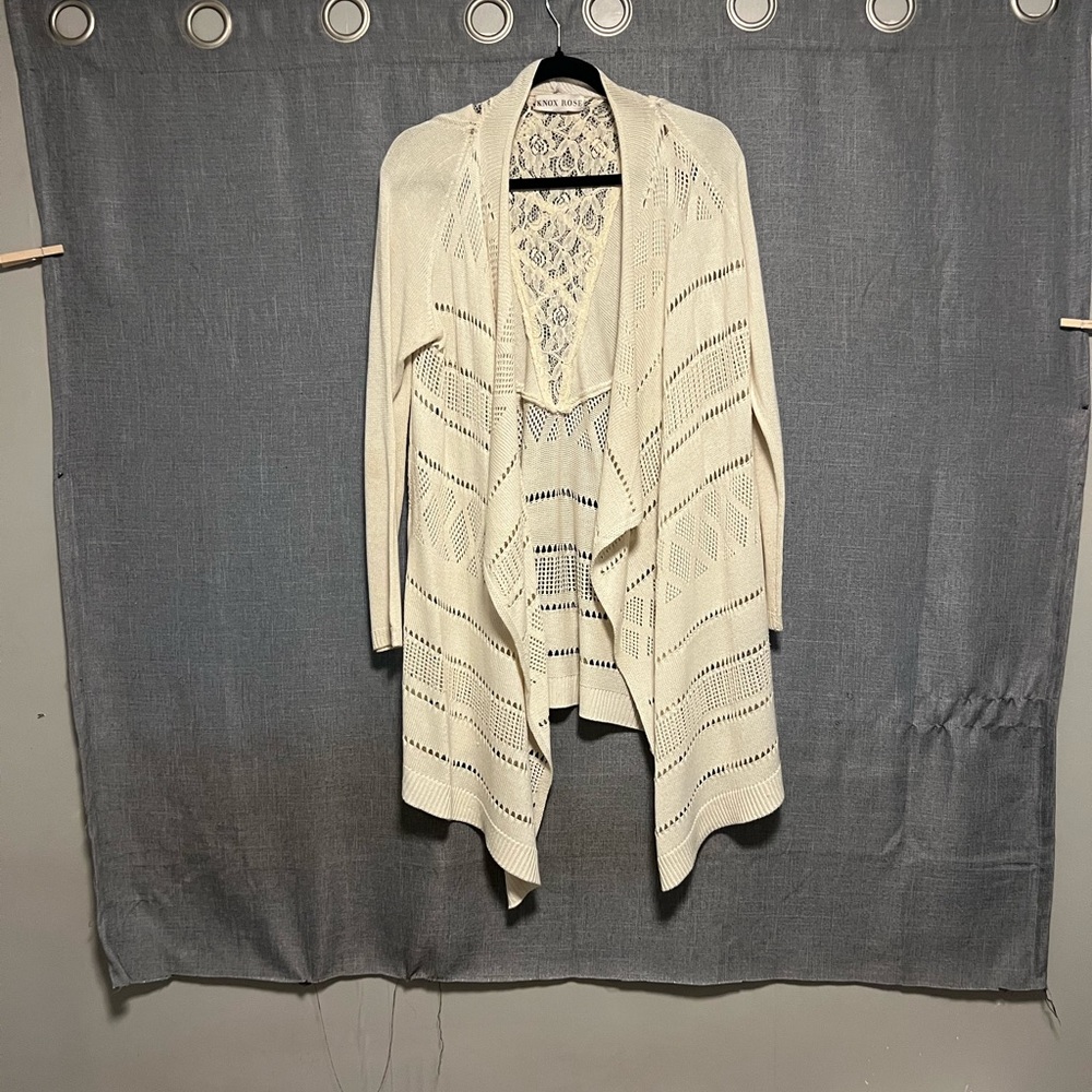 Knox Rose Cream Open-Front Cardigan